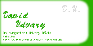 david udvary business card
