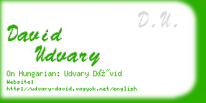 david udvary business card